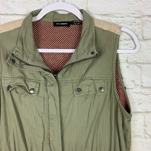 Blu Pepper Anorak Tapestry Needlepoint Back Vest M - Picture 3 of 7